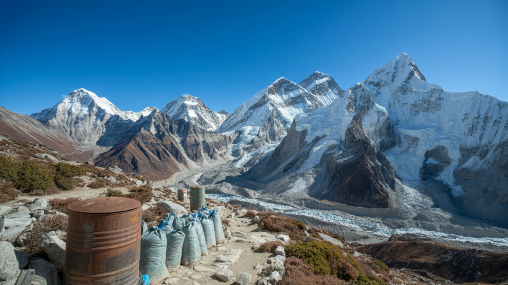 L'Everest Népal, le gouvernement népalais lance un projet de réduction des déchets