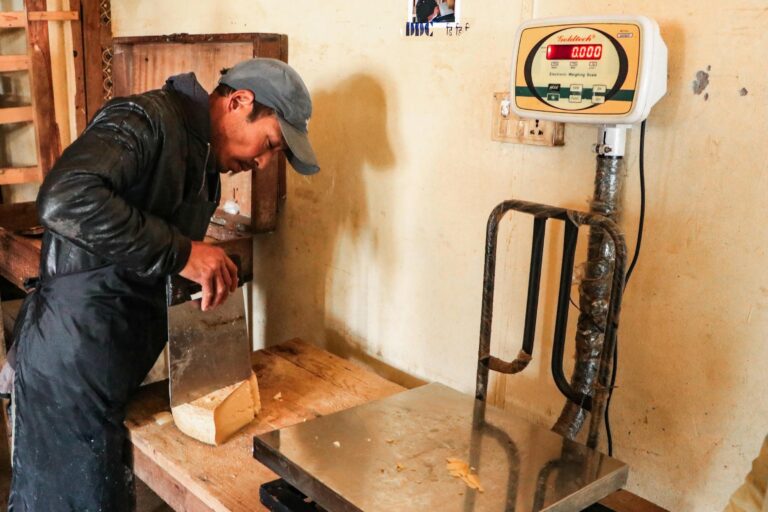 Fabrique de fromage de Yak dans le Langtang Kyanjin Gompa