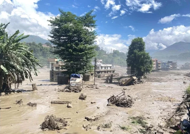 Inondations Népal Rasuwa, Langtang vallée,